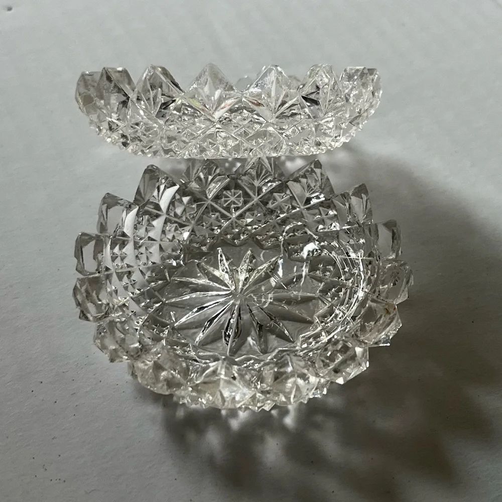 Vintage Cut Glass Salt Cellars (Set of 2)